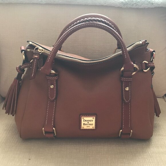 Dooney & Bourke Pebble Grain Small Satchel Caramel w/ Dustbag - Picture 1 of 16